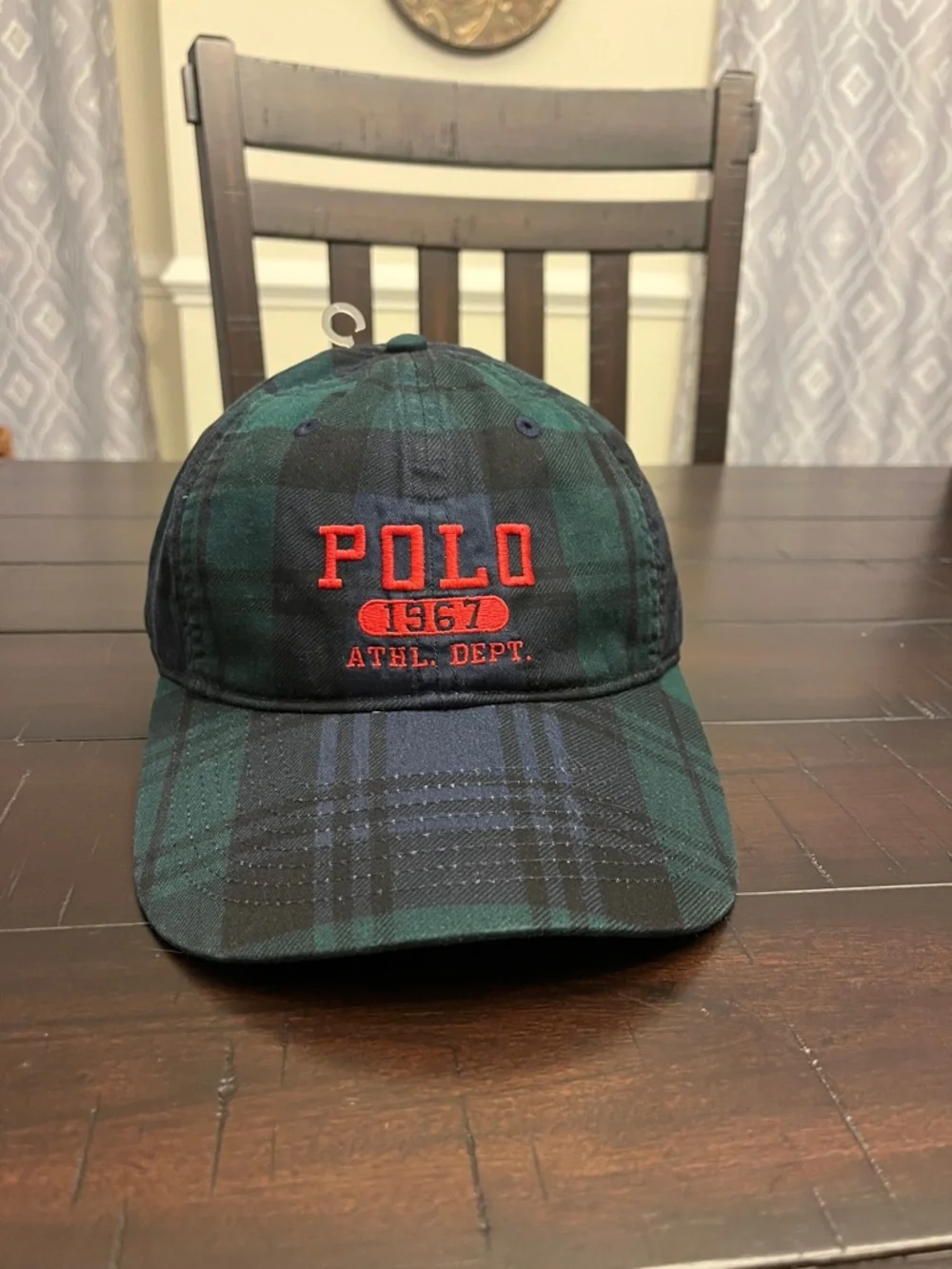 Polo Ralph Lauren Blackwatch Plaid Hat Cap Strap Back Athletic Dept. green new
